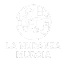 Logotipo blanco de La Mudanza Murcia para fondo oscuro