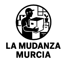 Logotipo negro de La Mudanza Murcia sobre fondo transparente